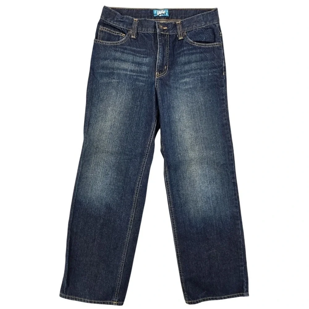 Girls‎ Old Navy Size 16 High Waisted Wide Leg Loose Fit Jeans Dark Blue Denim